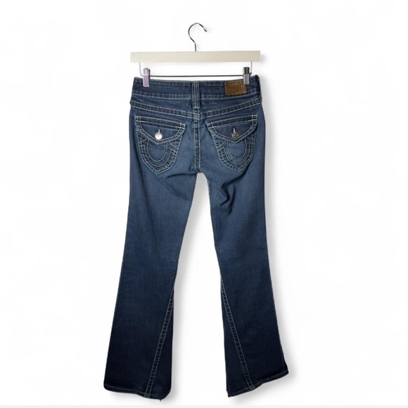 True Religion Joey Bootcut Jeans Size 27 Distressed Flap Pockets USA Made - Picture 4 of 7
